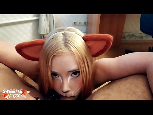 ❤️ Kitsune inomedza mboro uye nekukandira mumuromo make kwatiri